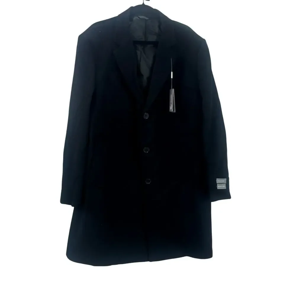 Michael Kors Classic Fit Luxury Wool Cashmere Blend Overcoats Black 48R NWT